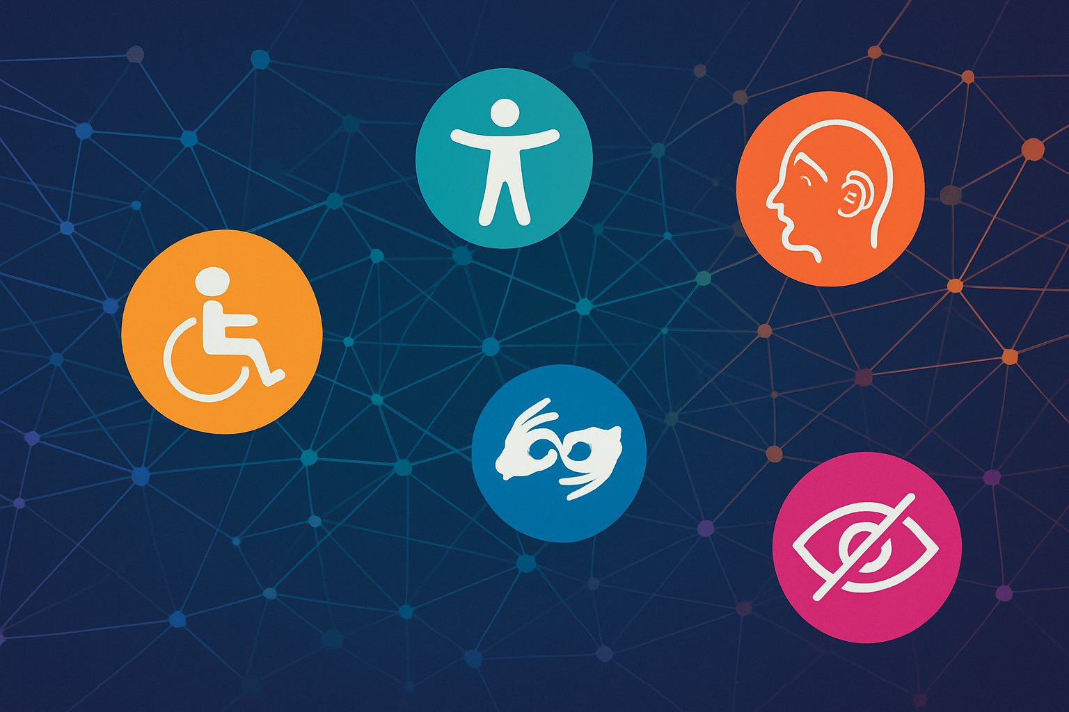 Abstract network representing accessibility and technology